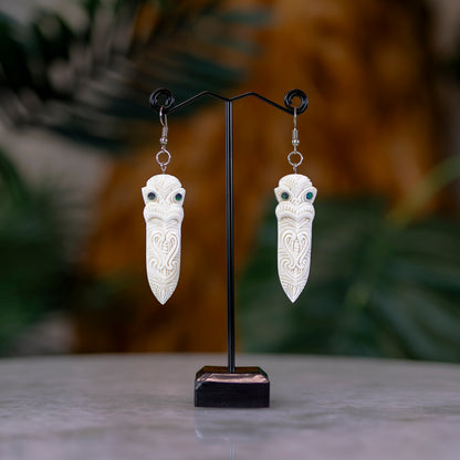 Bone Tiki Taiaha Earrings