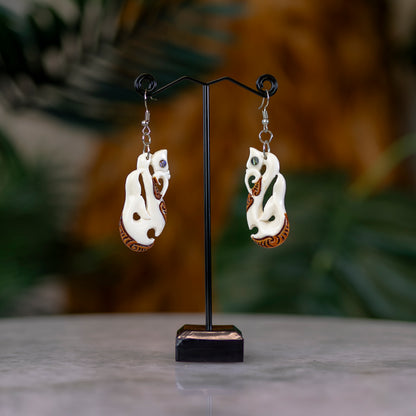 Manaia Bone Earring With Stain