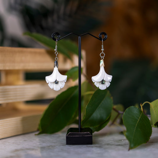 Bone Flower Earrings