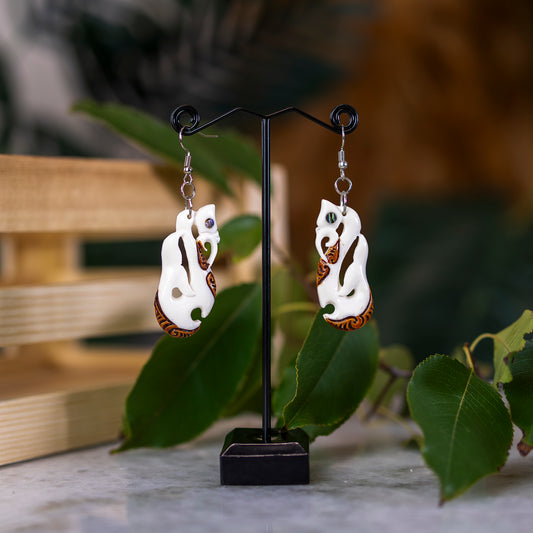 Manaia Bone Earring With Stain