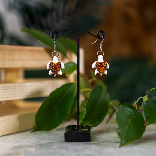 Bone Turtle Design Earrings