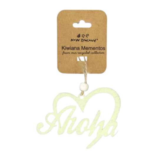 White Aroha: Felt Hanging Ornament