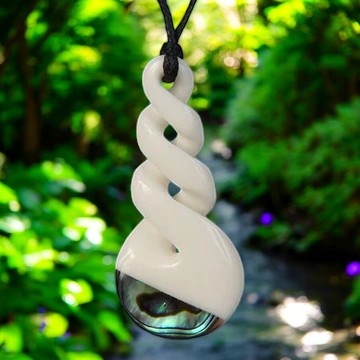 Bone Triple Twist Pendant