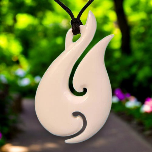 Bone Simple Fish Hook Pendant