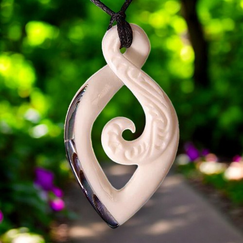 Bone Koru Twist Pendant