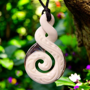 Bone Twist Koru Pendant