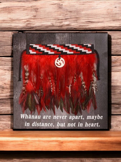 Mini Red Korowai (Whānau): Canvas Edition