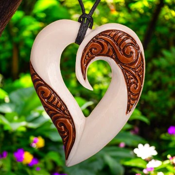 Bone Stained Heart Pendant