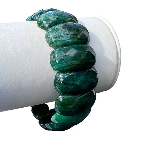 Large Faceted Jade Bracelet