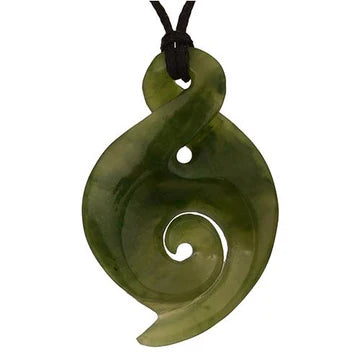 Pounamu Twist Pendant With Internal Koru