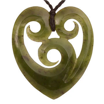 Pounamu Triple Heart Koru Pendant