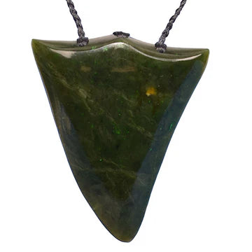 Large Jade Shark Tooth Pendant