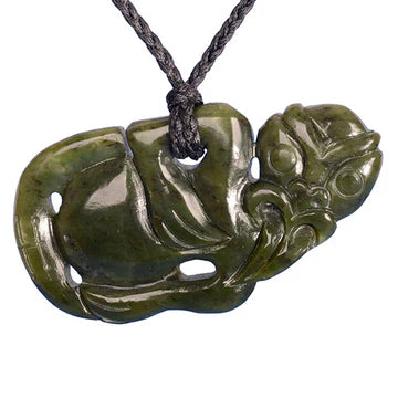 Pounamu Side Hanging Tiki Pendant