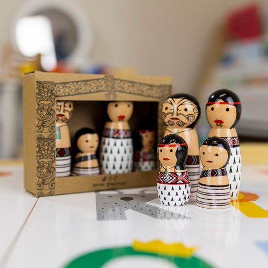 Peg_Doll_Māori_Whānau_4pc_1 - XMT Creations