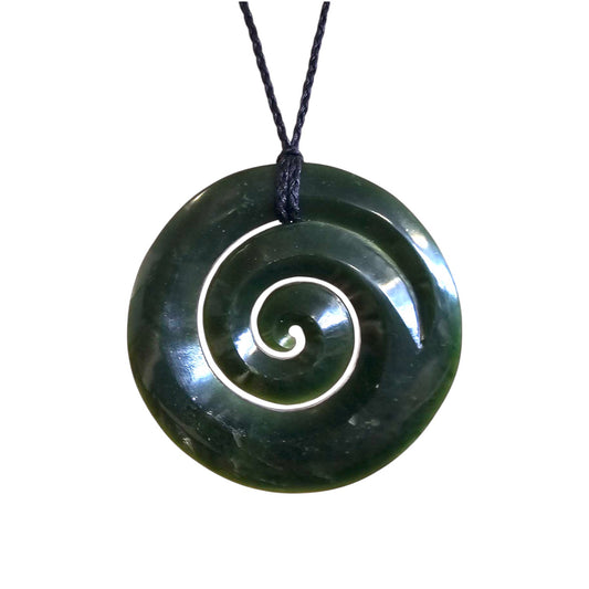 XL Pounamu Spiral Koru Pendant