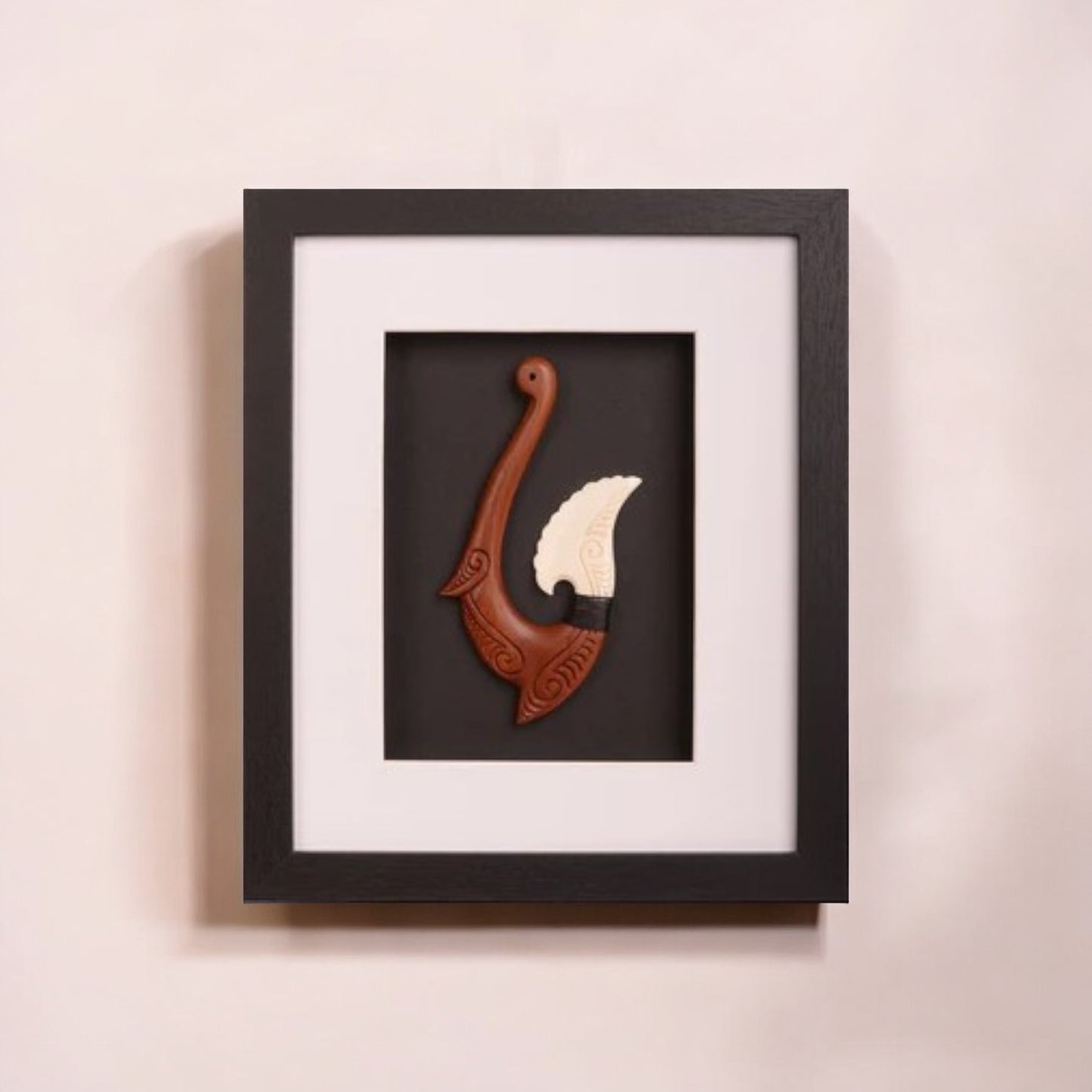 Hand Carved Wood Hook: Framed Edition