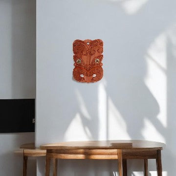 Wooden Tiki Mask: Wall Mounted