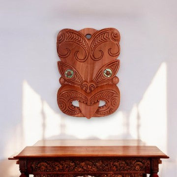 Wooden Tiki Mask: Wall Mounted