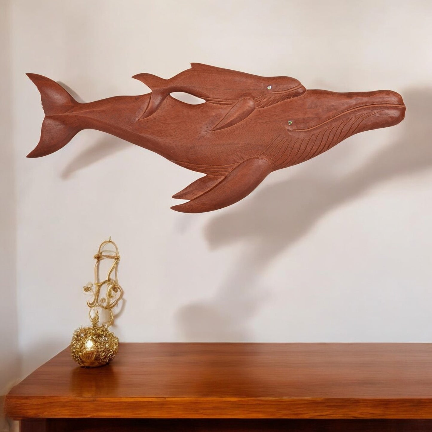 Wooden Whale: Wall Mounted