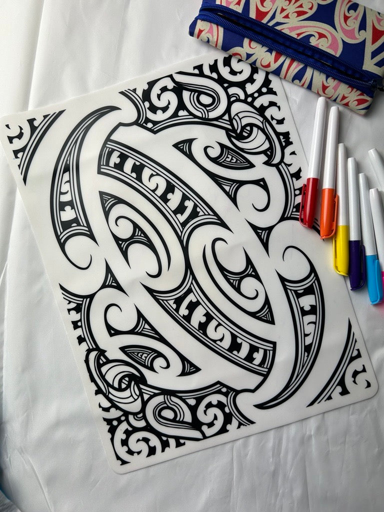 Washable_Colouring_Mats_Koru_Design_2 - XMT Creations